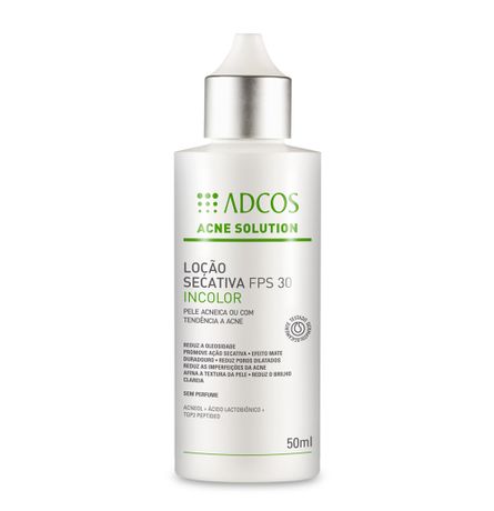 ADCOS - Loção Secactiva Incolor - Acne Solution - 50ml.